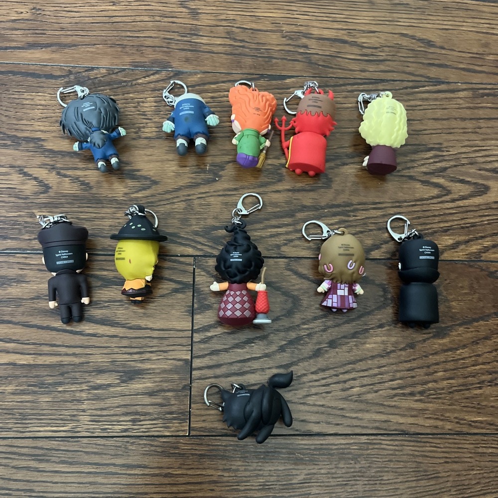Disney Hocus Pocus Figural Clip Lot Of 11 Keychains- Cat Damaged See Pics - Picture 9 of 13